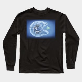 Phagocytosis, White Blood Cell and Bacteria Illustration Long Sleeve T-Shirt